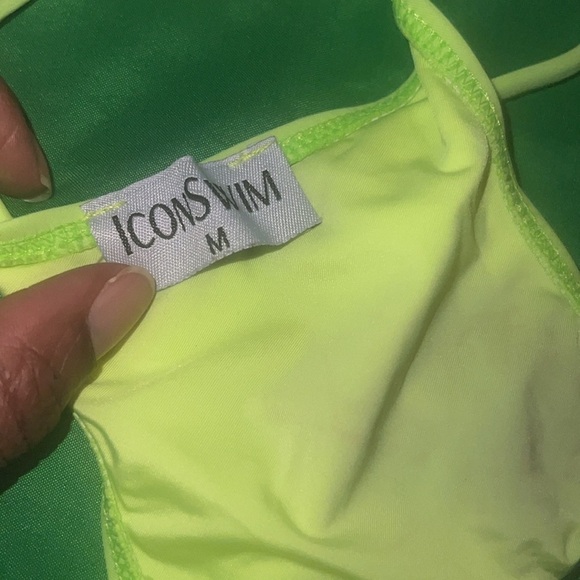 Icon Swim Neon Green Bikini Set size Medium - Picture 6 of 9